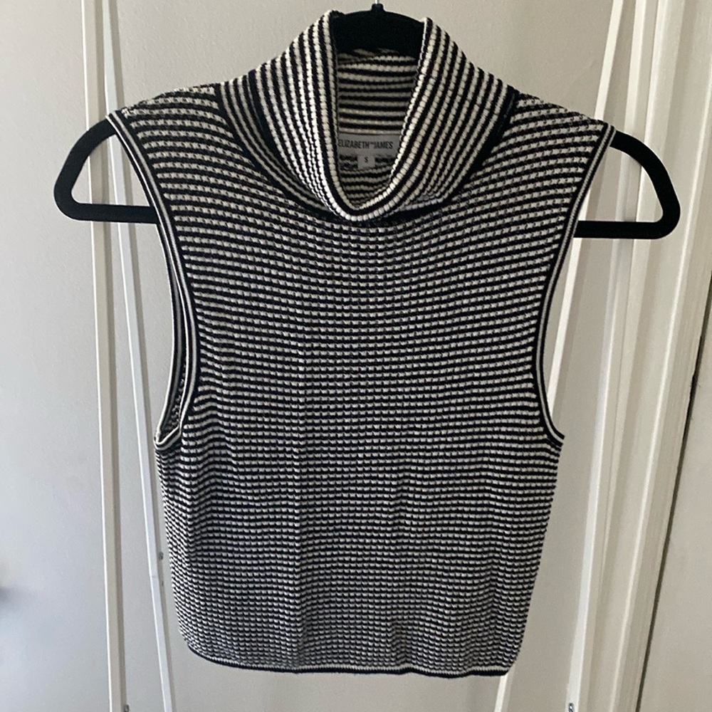 Elizabeth and James Turtleneck No Sleeve Sweater Size Small